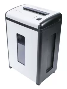 Skartovací stroj atraktivního designu s příčným řezem na papír a CD.