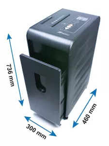 Topdrop – Skartovač s křížovým řezem 4 x 40 mm. Skartuje až 25 listů papíru gramáže 70 g/m2, navíc i CD/DVD, svorky a plastové karty. Objem koše 40 l a doba skartování 60 min. AT | Kancelářská technika od Topdrop.cz