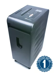 Skartovač s křížovým řezem 4 x 40 mm. Skartuje až 25 listů papíru gramáže 70 g/m2, navíc i CD/DVD, svorky a plastové karty. Objem koše 40 l a doba skartování 60 min.
