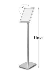 Topdrop – Informační stojánek A4 na stojanu 100 cm s ostrými rohy a možností prezentace na výšku i na šířku. | Kancelářská technika od Topdrop.cz