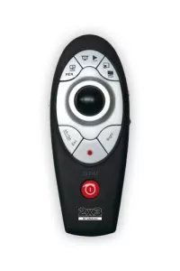Prezentační dálkové ovládání (4 tlačítka) a laserové ukazovátko v jednom. USB skrytý přijímač a automatická instalace ovladače Plug & Play