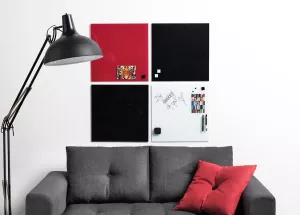 Topdrop – Magnetická skleněná tabule 45 x 45 cm se skrytou montáží - barva modrá 2x3 | Kancelářská technika od Topdrop.cz