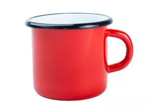 Kvalitní ocelový smaltovaný celobarevný plechový hrnek 12 Oz  "Made in Europe" v robustním provedení.