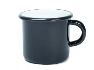Kvalitní ocelový smaltovaný celobarevný plechový hrnek 12 Oz  "Made in Europe" v robustním provedení.