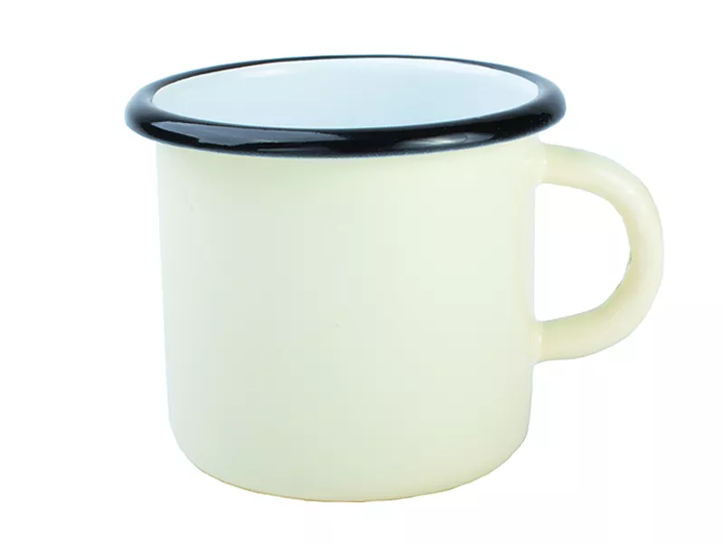 Topdrop – Kvalitní ocelový smaltovaný celobarevný plechový hrnek 12 Oz "Made in Europe" v robustním provedení | Kancelářská technika od Topdrop.cz