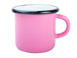 Kvalitní ocelový smaltovaný celobarevný plechový hrnek 12 Oz  "Made in Europe" v robustním provedení.