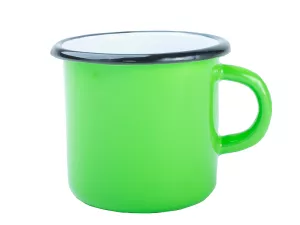 Kvalitní ocelový smaltovaný celobarevný plechový hrnek 12 Oz  "Made in Europe" v robustním provedení.