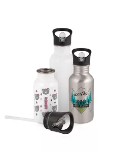 Topdrop – Bílá nerezová sportovní lahev na vodu - 600 ml | Kancelářská technika od Topdrop.cz