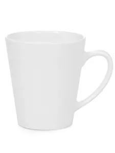 Keramický hrnek latté bílý určený pro potisk sublimací. kónickýVýška 9,8 cm 0,3 L
