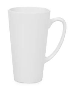 Keramický Latté hrneček 0,5 L bílý s konickým tvarem pro sublimační potisk.