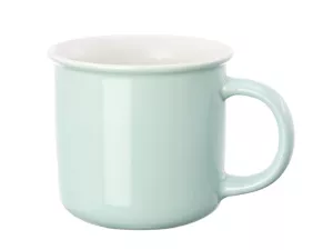 Exklusivní barevný porcelánový hrnek v pastelových barvách s bílou elegantní linkou
