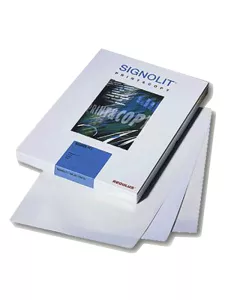 Čirý samolepící vinyl pro inkoustové tiskárny s odnímatelným lepidlem.