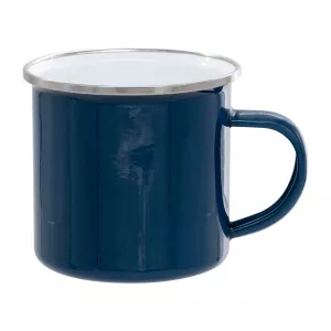 Smaltovaný celobarevný plechový hrnek 12 Oz - modrý