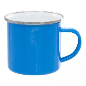 Smaltovaný celobarevný plechový hrnek 12 Oz - světle modrý