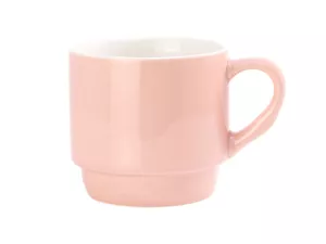 Elegantní porcelánový hrnek v růžové pastelové barvě