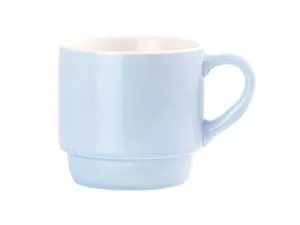 Elegantní porcelánový hrnek v pastelové, světle modré barvě.