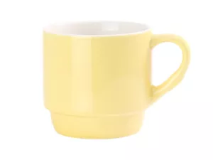 Elegantní porcelánový hrnek v pastelové žlutá barvě