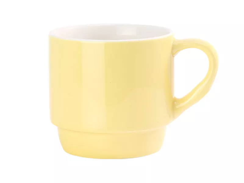 Topdrop – Elegantní porcelánový hrnek v pastelové žlutá barvě | Kancelářská technika od Topdrop.cz