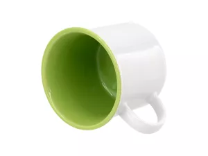 Topdrop – Keramický hrnek bílý imitující smalt se světle zeleným vnitřkem 8 Oz | Kancelářská technika od Topdrop.cz