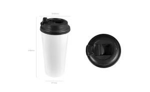 Topdrop – Unikátní cestovní dvouplášťový kónický hrnek s černým víčkem s objemem 450 ml. | Kancelářská technika od Topdrop.cz