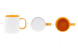 Topdrop – Bílý polymerový hrnek s oranžovým vnitřkem a uchem - objem 300 ml | Kancelářská technika od Topdrop.cz