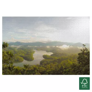 Lesklé kartonové puzzle 90 x 60 cm.