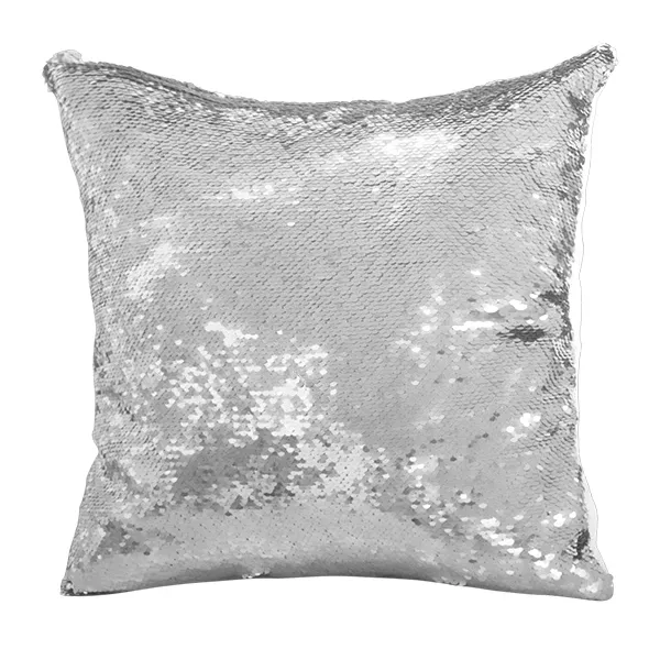 Topdrop – Polštář s flitry 40 x 40 cm v kombinaci stříbrno / bílá | Kancelářská technika od Topdrop.cz