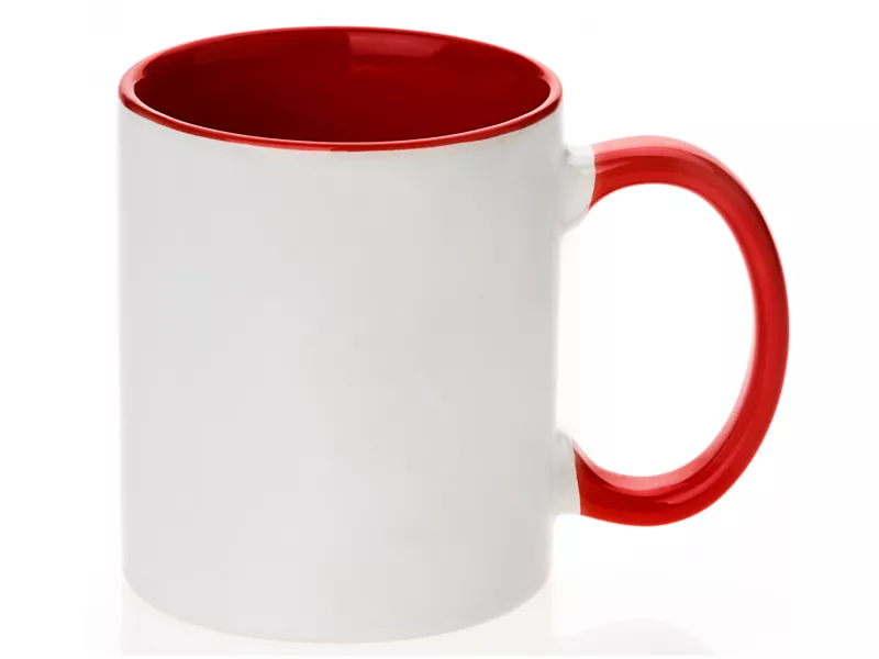 Topdrop – Keramický bílý hrnek s barevným vnitřkem a uchem pro sublimační potisk. | Kancelářská technika od Topdrop.cz