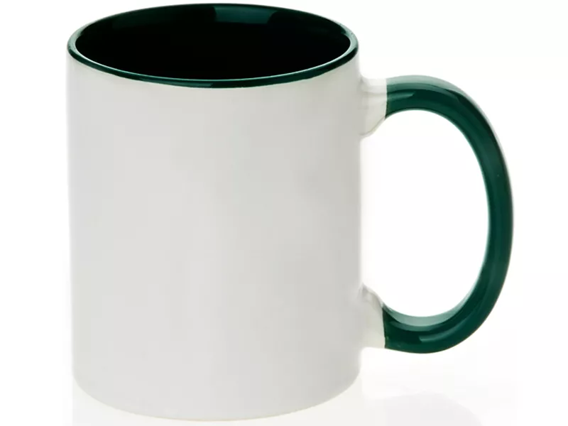 Topdrop – Keramický bílý hrnek s barevným vnitřkem a uchem pro sublimační potisk. | Kancelářská technika od Topdrop.cz
