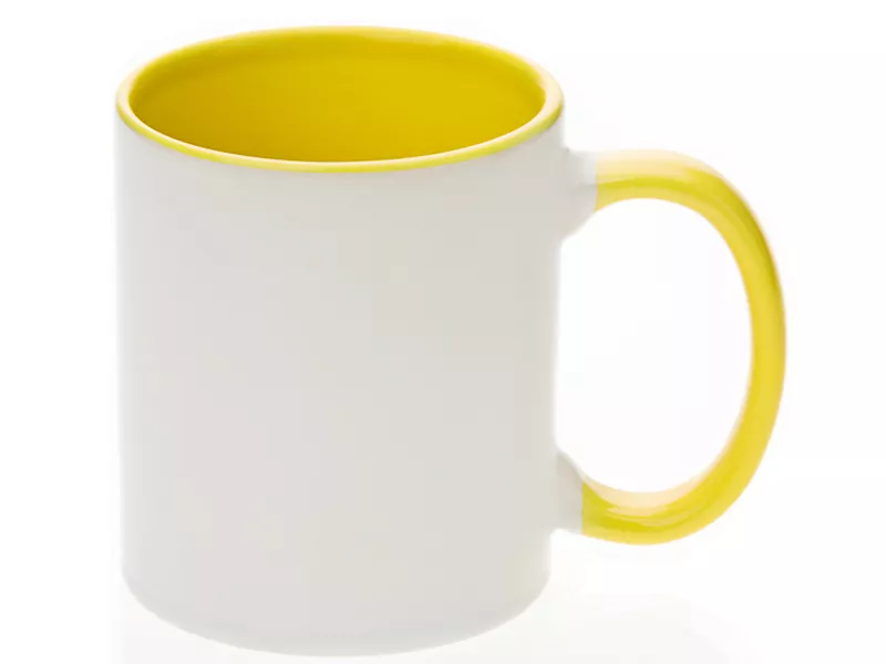 Topdrop – Keramický bílý hrnek s barevným vnitřkem a uchem pro sublimační potisk. | Kancelářská technika od Topdrop.cz