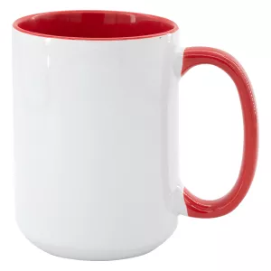 Hrnek SubliT MAX 450 ml - barevný vnitřek a ucho - červená