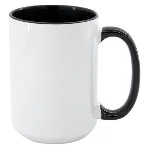 Hrnek SubliT MAX 450 ml - barevný vnitřek a ucho - černý