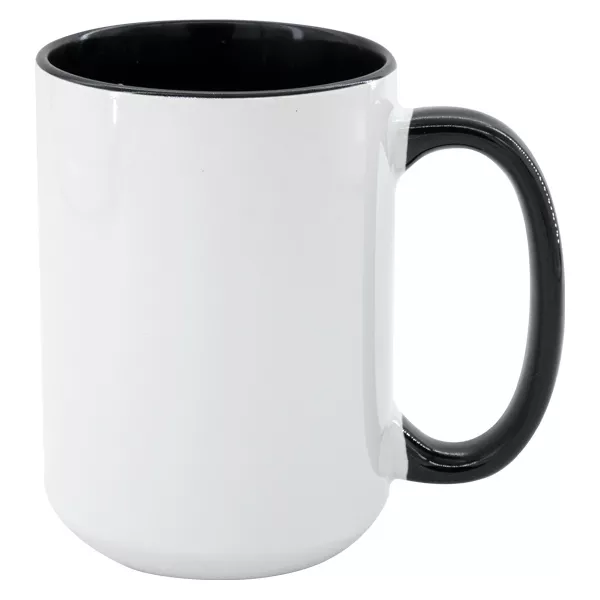 Topdrop – Hrnek SubliT MAX 450 ml - barevný vnitřek a ucho - černý | Kancelářská technika od Topdrop.cz