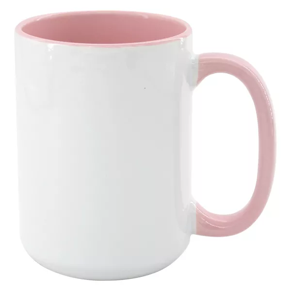 Topdrop – Hrnek SubliT MAX 450 ml - barevný vnitřek a ucho - růžový | Kancelářská technika od Topdrop.cz
