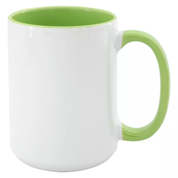 Topdrop – Hrnek SubliT MAX 450 ml - barevný vnitřek a ucho - světle zelený | Kancelářská technika od Topdrop.cz