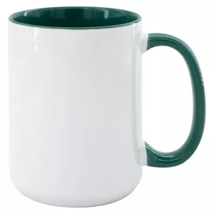 Hrnek SubliT MAX 450 ml - barevný vnitřek a ucho - zelený