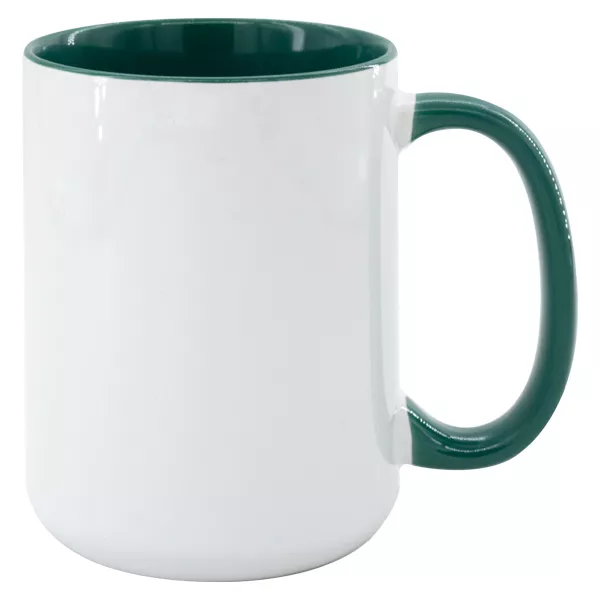 Topdrop – Hrnek SubliT MAX 450 ml - barevný vnitřek a ucho - zelený | Kancelářská technika od Topdrop.cz
