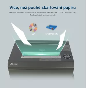 Topdrop – Robustní skartovací stroj praktického designu v odolném plechovém provedení s řezem 2 x 10 mm. AT | Kancelářská technika od Topdrop.cz