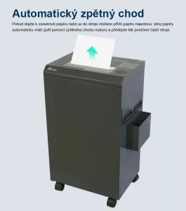 Topdrop – Robustní skartovací stroj praktického designu v odolném plechovém provedení s řezem 2 x 10 mm. AT | Kancelářská technika od Topdrop.cz