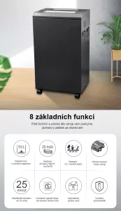 Topdrop – Robustní skartovací stroj praktického designu v odolném plechovém provedení s řezem 2 x 10 mm. AT | Kancelářská technika od Topdrop.cz