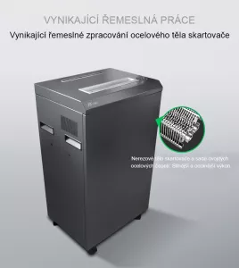 Topdrop – Robustní skartovací stroj praktického designu v odolném plechovém provedení s řezem 2 x 10 mm. AT | Kancelářská technika od Topdrop.cz