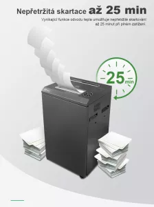 Topdrop – Robustní skartovací stroj praktického designu v odolném plechovém provedení s řezem 2 x 10 mm. AT | Kancelářská technika od Topdrop.cz