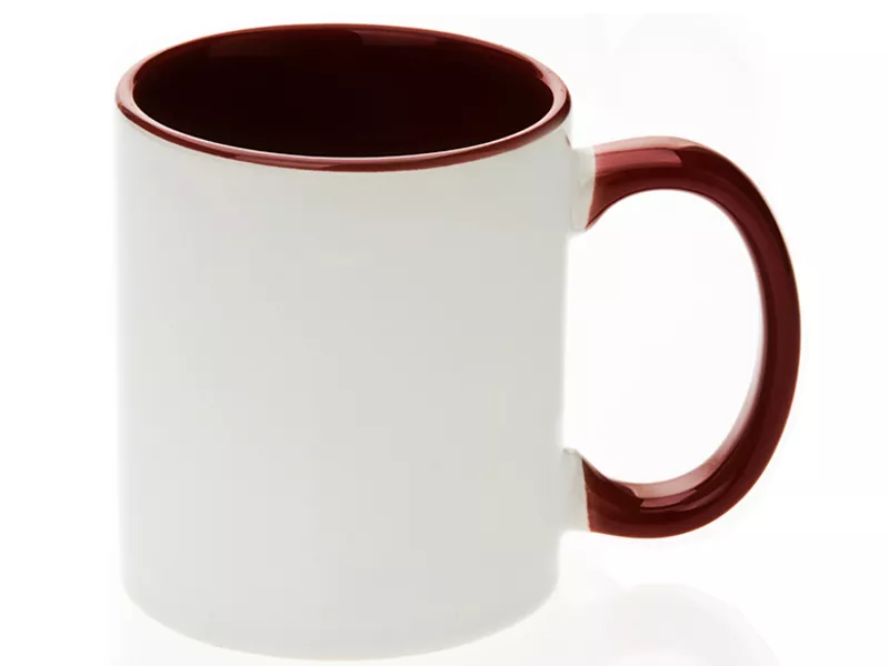 Topdrop – Keramický bílý hrnek s barevným vnitřkem a uchem pro sublimační potisk. | Kancelářská technika od Topdrop.cz