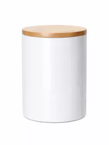 Kuchyňská potisknutelná dóza 300ml s bambusovým víčkem