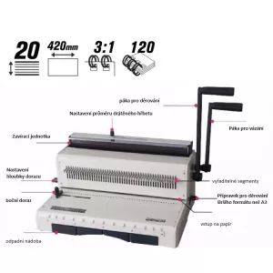 Topdrop – Profesionální robustní manuální vázací stroj pro kalendářovou vazbu. | Kancelářská technika od Topdrop.cz