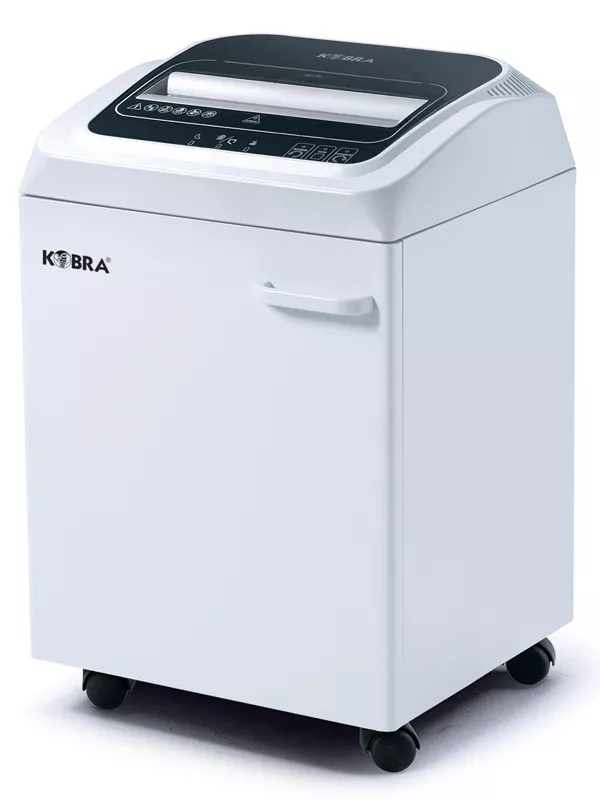 Topdrop – Profesionální skartovačka s automatickým mazáním a dotykovou obrazovkou pro osobní použití a malé kanceláře KOBRA | Kancelářská technika od Topdrop.cz