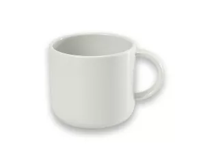 Dětský polymerový hrnek 200 ml v pastelové světle šedé barvě.