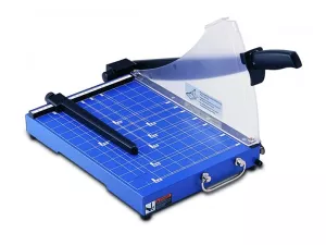 Výkonná páková řezačka KW-triO 13023 s délkou řezu 310 mm, ručním přítlakem s kovovým stolem.