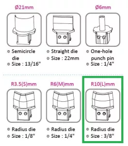 Výsekový rádius pro KW triO 9521 s průměrem 10 mm.