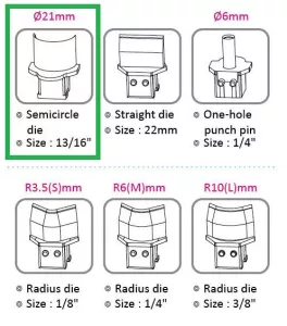 Výsekový rádius pro KW triO 9521 s průměrem 21 mm.